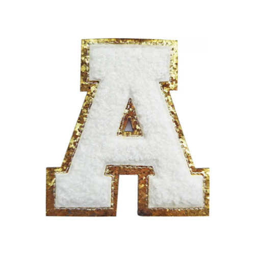 White Chenille Letter Patch